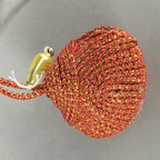 Japanese Silk Clam Shell Charm Kimono Cover Vtg Handmade Ornament JB18