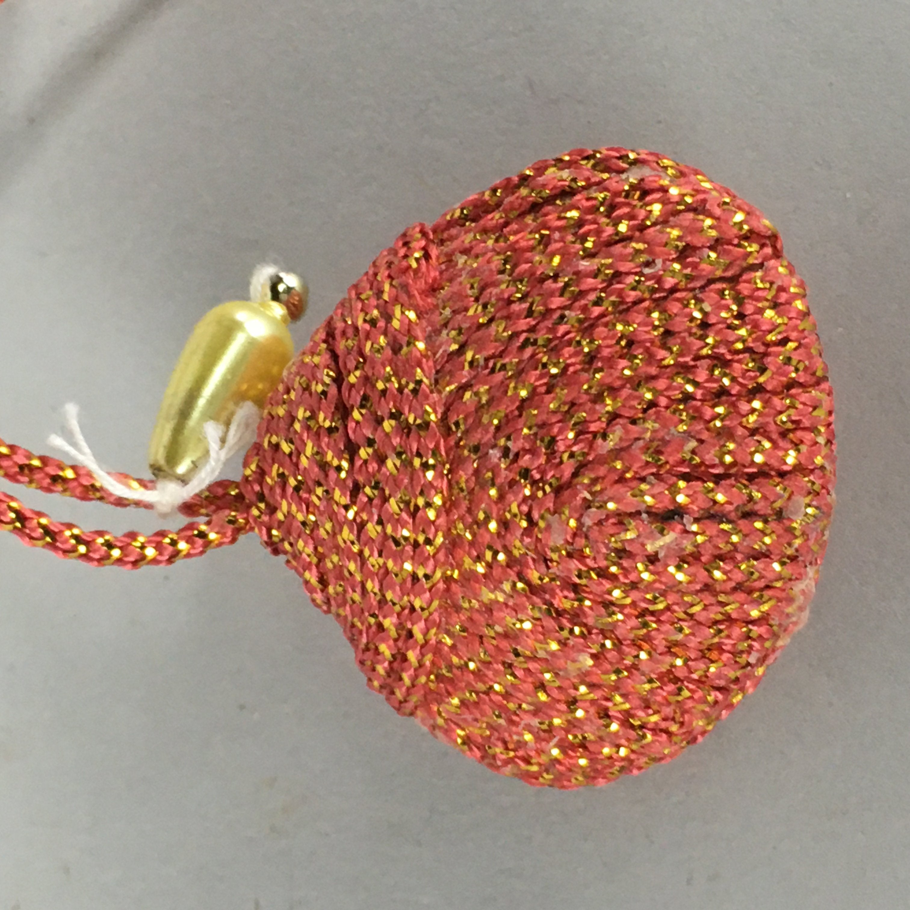Japanese Silk Clam Shell Charm Kimono Cover Vtg Handmade Ornament JB18