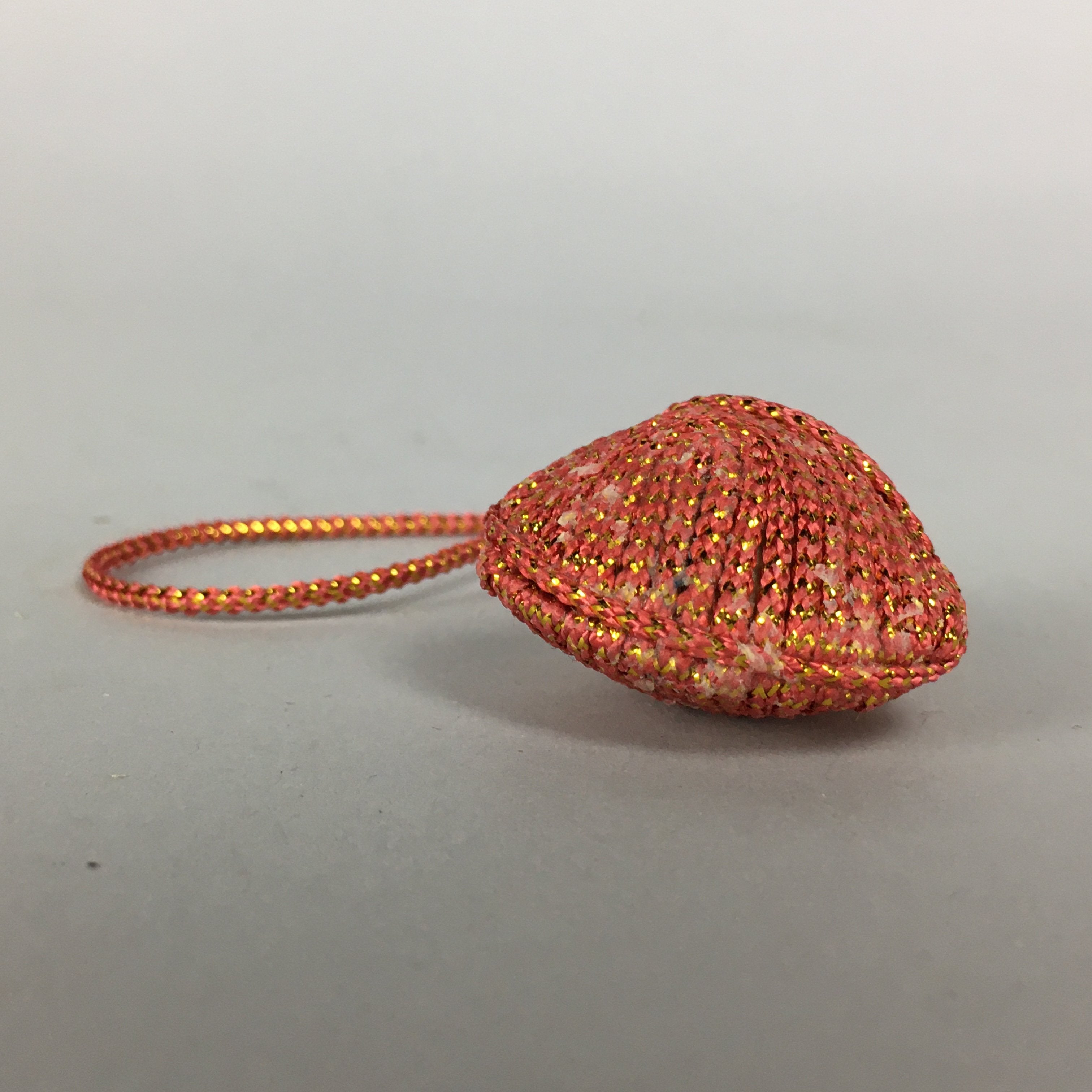 Japanese Silk Clam Shell Charm Kimono Cover Vtg Handmade Ornament JB18
