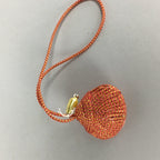 Japanese Silk Clam Shell Charm Kimono Cover Vtg Handmade Ornament JB18
