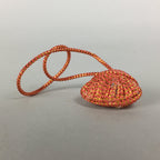 Japanese Silk Clam Shell Charm Kimono Cover Vtg Handmade Ornament JB19