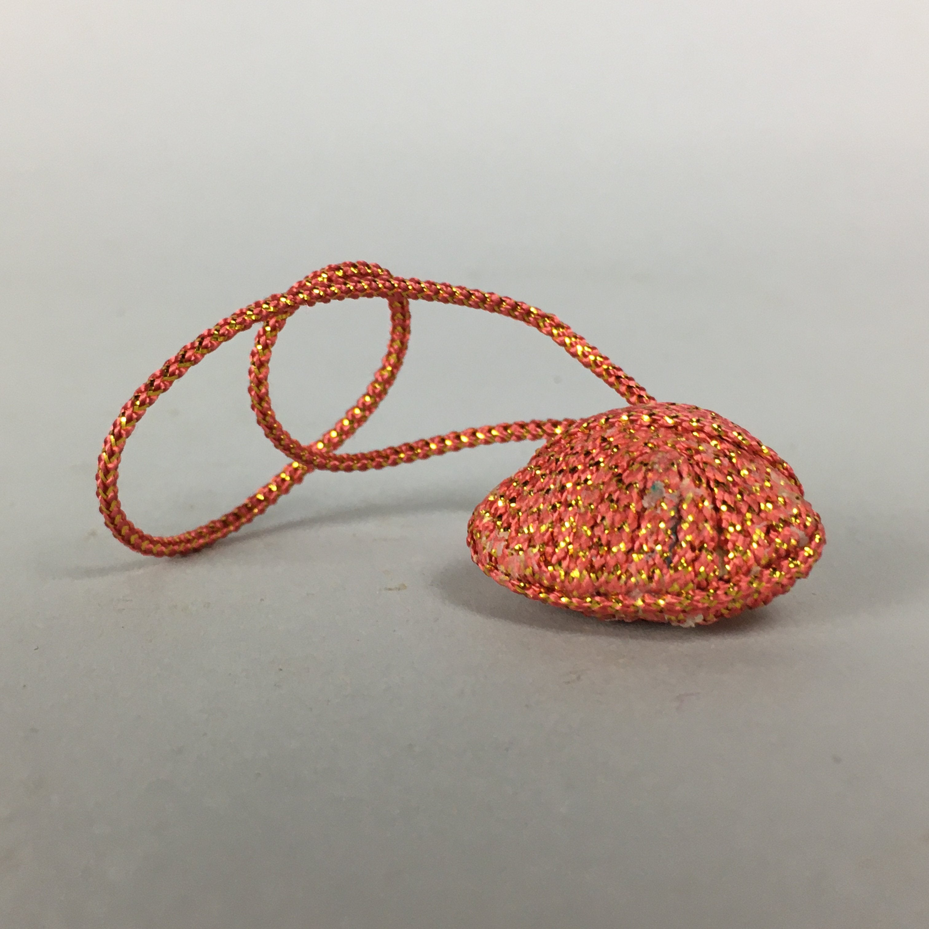 Japanese Silk Clam Shell Charm Kimono Cover Vtg Handmade Ornament JB19