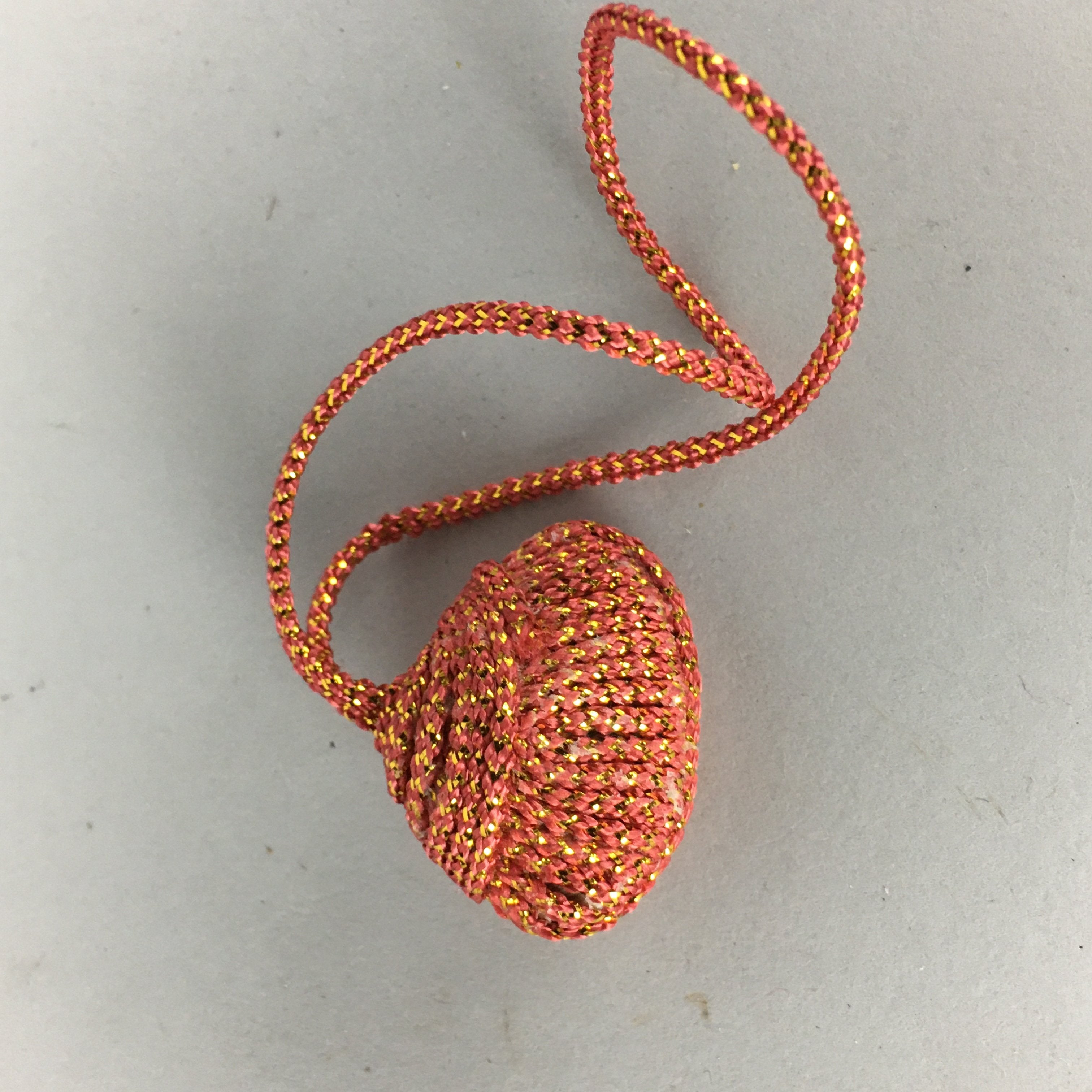 Japanese Silk Clam Shell Charm Kimono Cover Vtg Handmade Ornament JB19