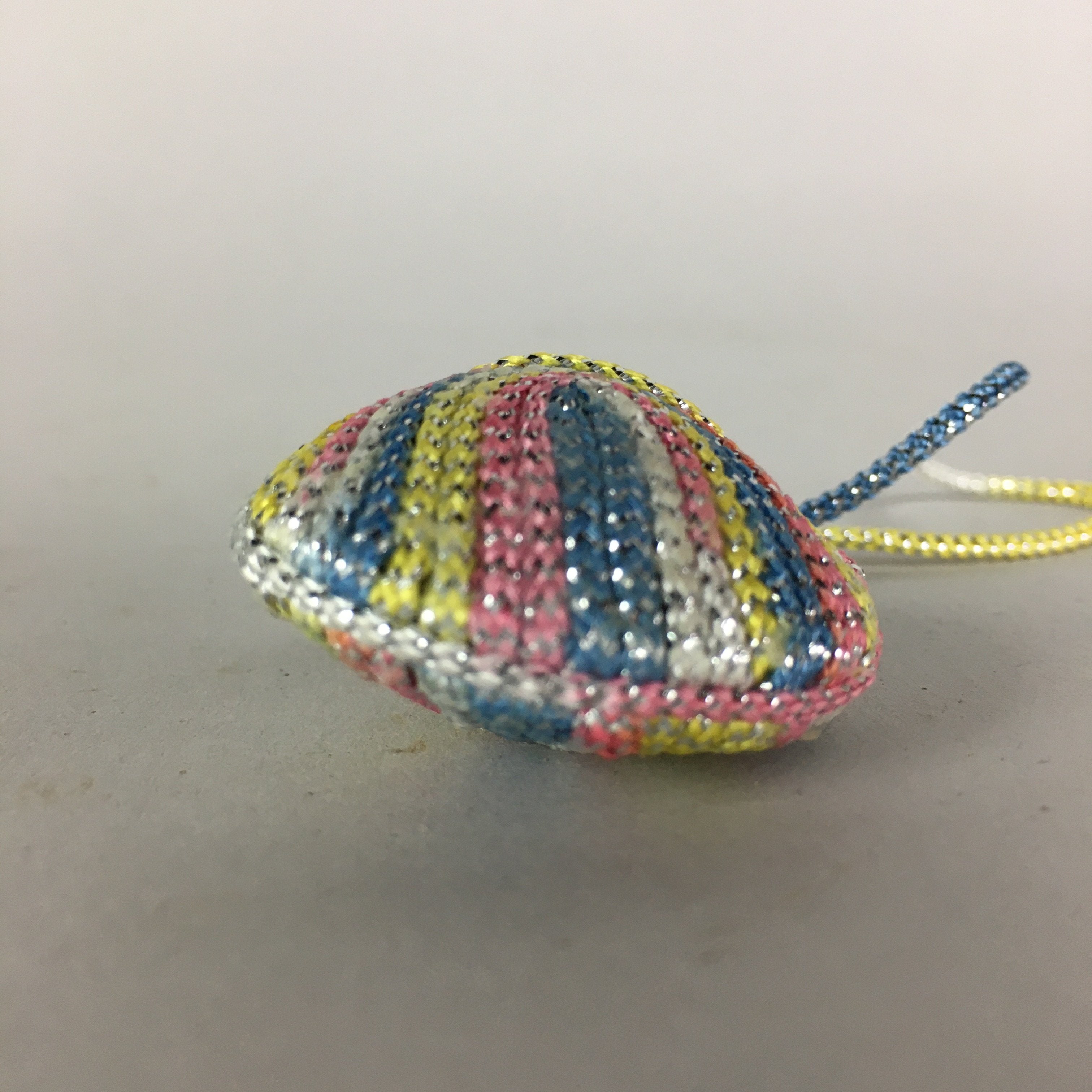 Japanese Silk Clam Shell Charm Kimono Cover Vtg Handmade Ornament JB2