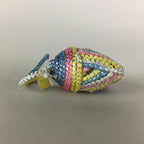 Japanese Silk Clam Shell Charm Kimono Cover Vtg Handmade Ornament JB2