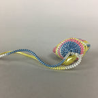 Japanese Silk Clam Shell Charm Kimono Cover Vtg Handmade Ornament JB2