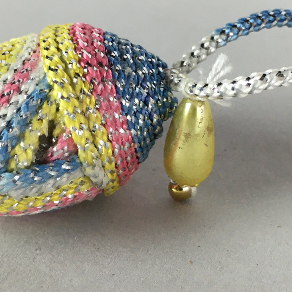 Japanese Silk Clam Shell Charm Kimono Cover Vtg Handmade Ornament JB2