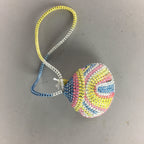 Japanese Silk Clam Shell Charm Kimono Cover Vtg Handmade Ornament JB2