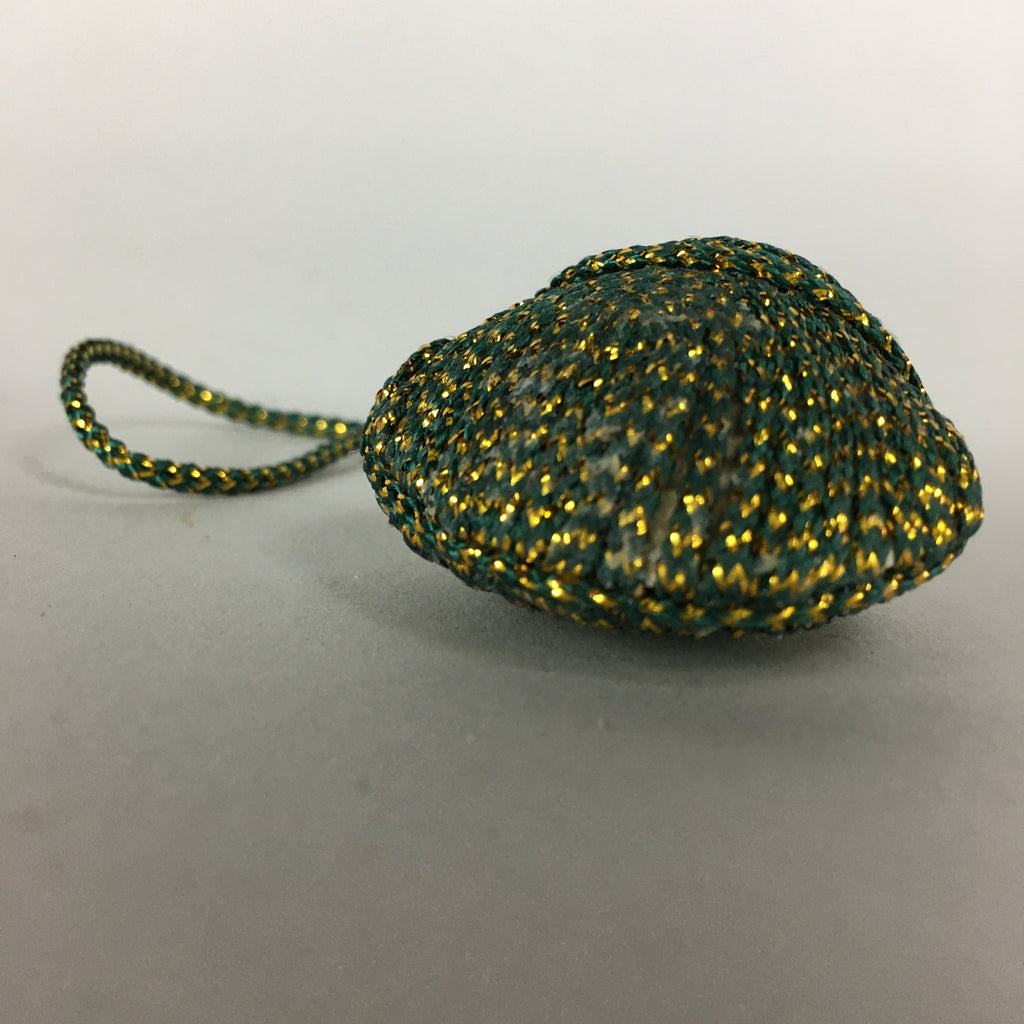 Japanese Silk Clam Shell Charm Kimono Cover Vtg Handmade Ornament JB24