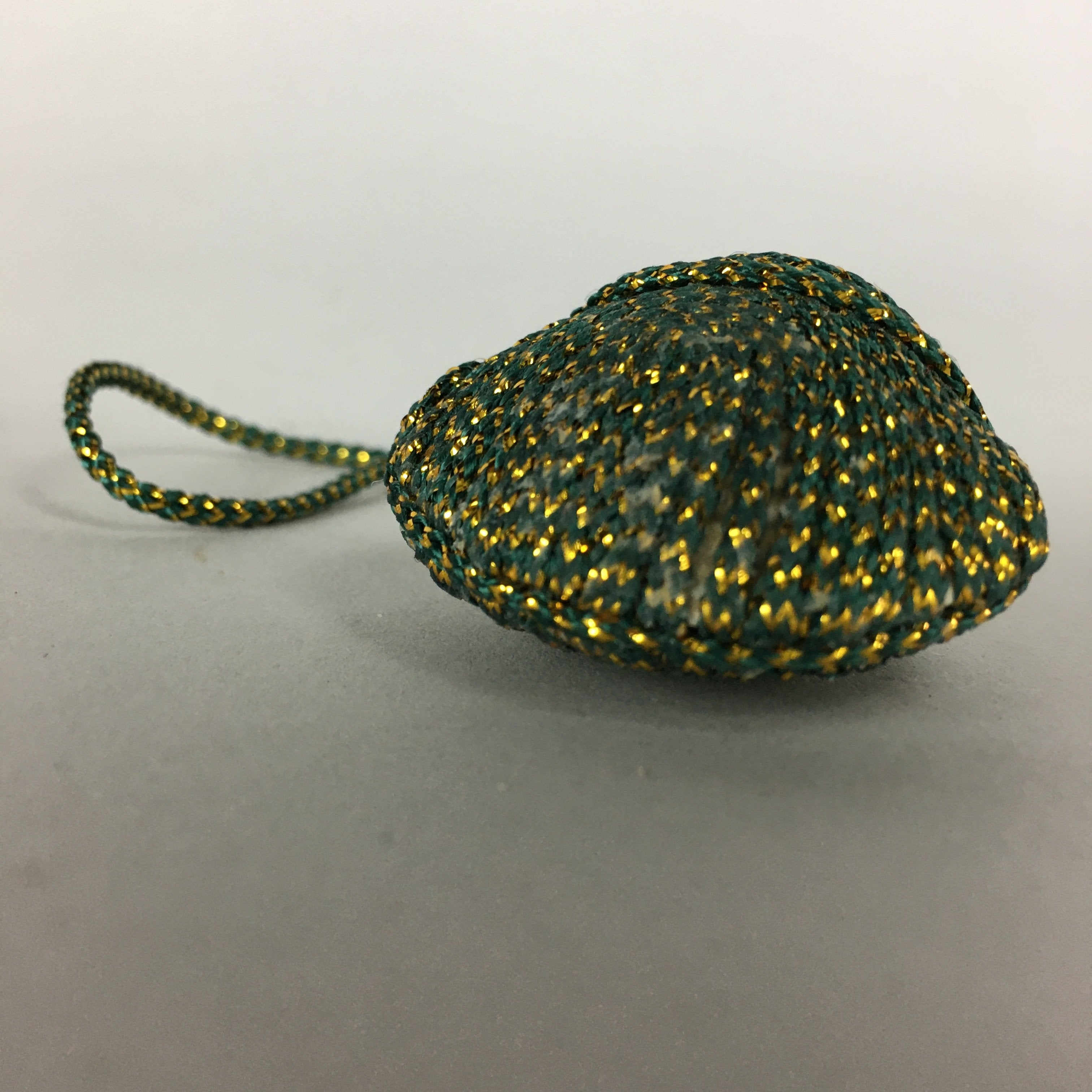 Japanese Silk Clam Shell Charm Kimono Cover Vtg Handmade Ornament JB24