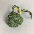 Japanese Silk Clam Shell Charm Kimono Cover Vtg Handmade Ornament JB24
