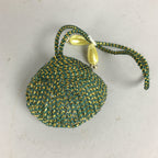 Japanese Silk Clam Shell Charm Kimono Cover Vtg Handmade Ornament JB24