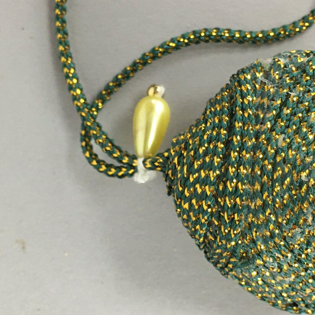 Japanese Silk Clam Shell Charm Kimono Cover Vtg Handmade Ornament JB26