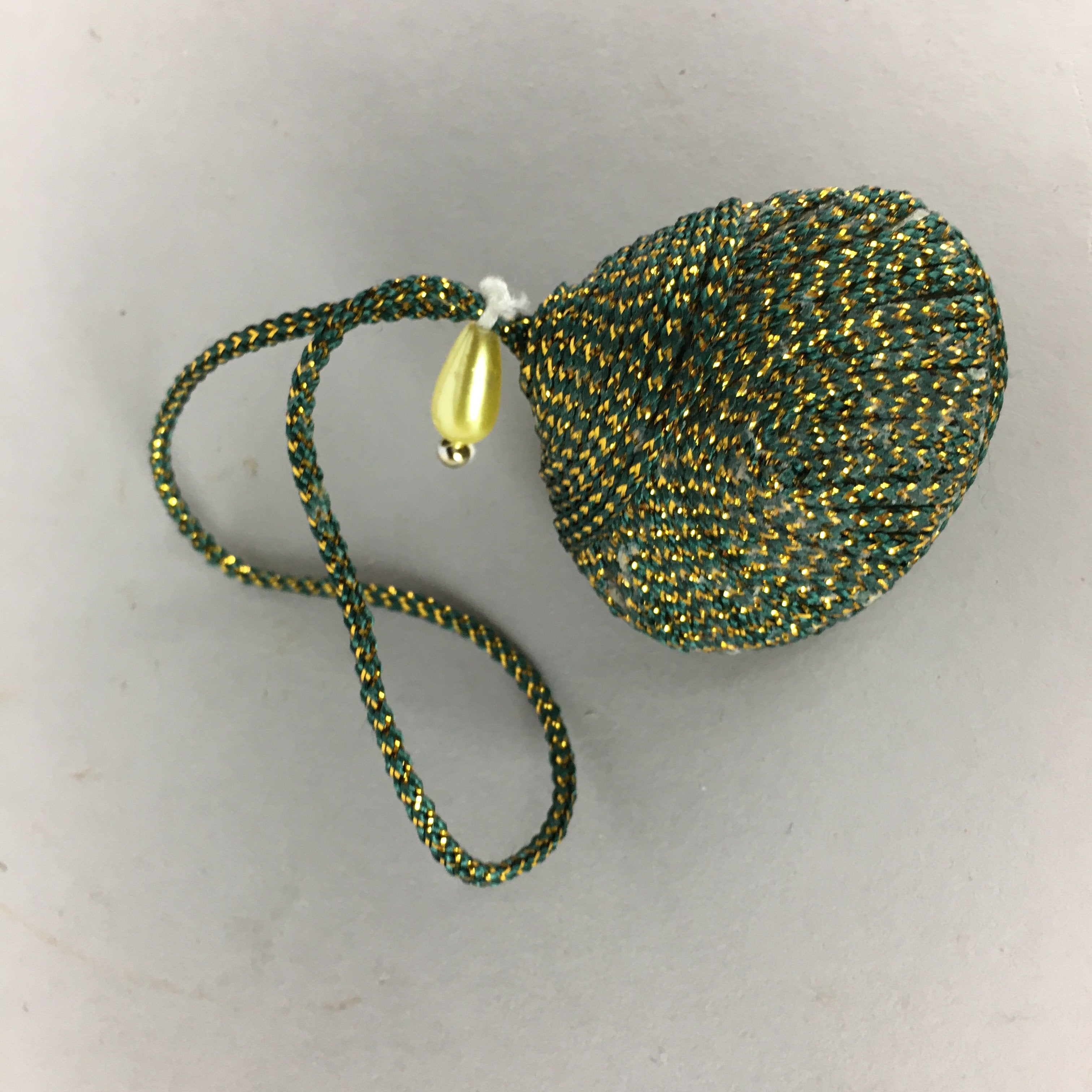 Japanese Silk Clam Shell Charm Kimono Cover Vtg Handmade Ornament JB26
