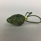 Japanese Silk Clam Shell Charm Kimono Cover Vtg Handmade Ornament JB26