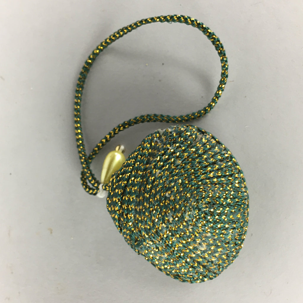 Japanese Silk Clam Shell Charm Kimono Cover Vtg Handmade Ornament JB26