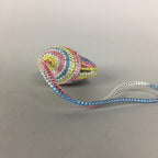 Japanese Silk Clam Shell Charm Kimono Cover Vtg Handmade Ornament JB4