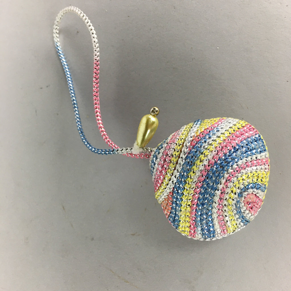 Japanese Silk Clam Shell Charm Kimono Cover Vtg Handmade Ornament JB5