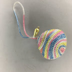 Japanese Silk Clam Shell Charm Kimono Cover Vtg Handmade Ornament JB5