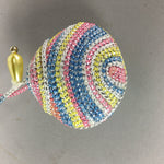 Japanese Silk Clam Shell Charm Kimono Cover Vtg Handmade Ornament JB5