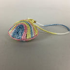 Japanese Silk Clam Shell Charm Kimono Cover Vtg Handmade Ornament JB7