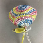 Japanese Silk Clam Shell Charm Kimono Cover Vtg Handmade Ornament JB7