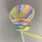 Japanese Silk Clam Shell Charm Kimono Cover Vtg Handmade Ornament JB7