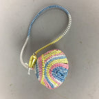 Japanese Silk Clam Shell Charm Kimono Cover Vtg Handmade Ornament JB7