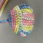 Japanese Silk Clam Shell Charm Kimono Cover Vtg Handmade Ornament JB8