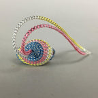 Japanese Silk Clam Shell Charm Kimono Cover Vtg Handmade Ornament JB8