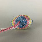 Japanese Silk Clam Shell Charm Kimono Cover Vtg Handmade Ornament JB8