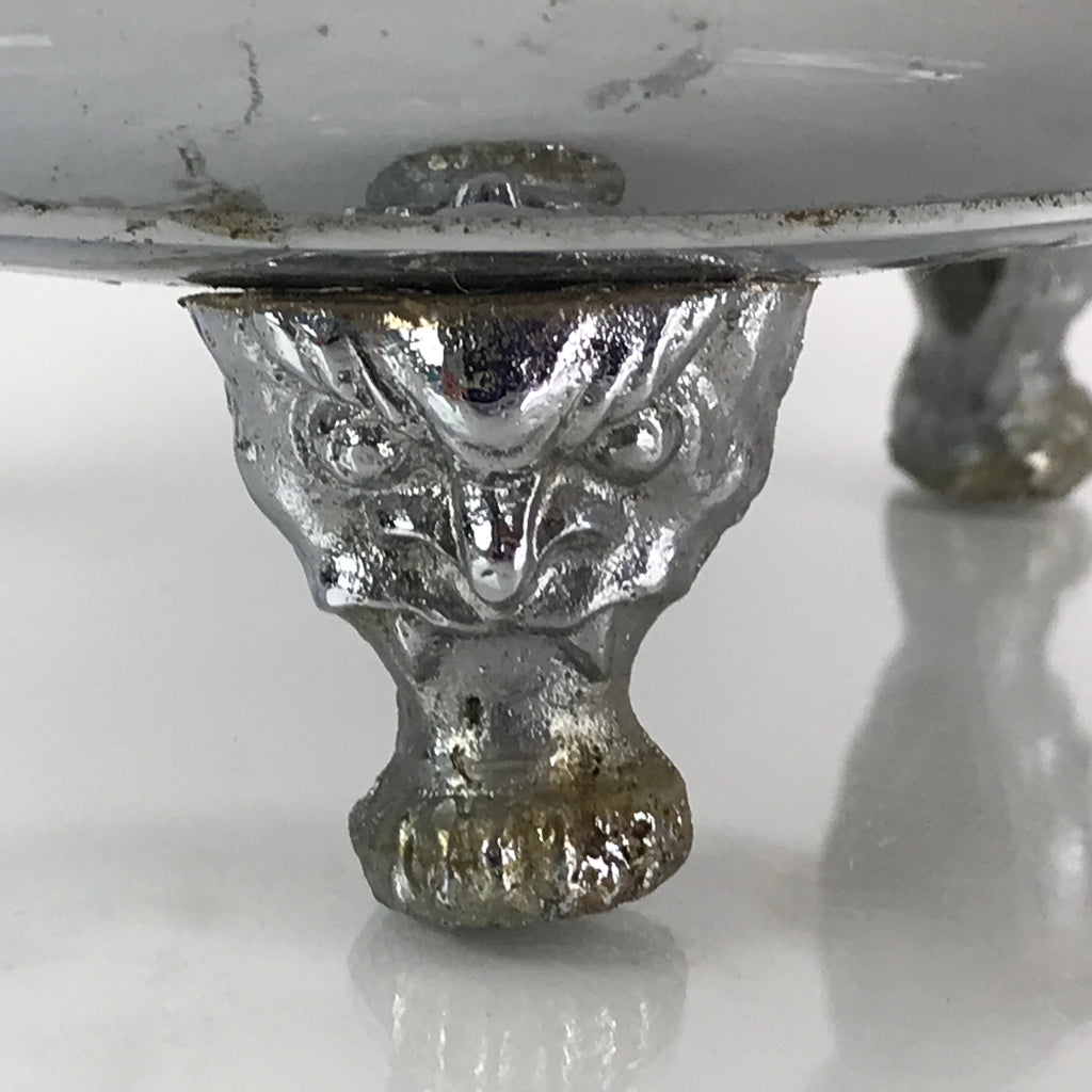 Japanese Silver Incense Burner Koro Vtg Buddhist Alter Fitting Butsugu BU771