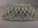 Japanese Silver Plated Metal Basket Vtg Rectangle Wire J907