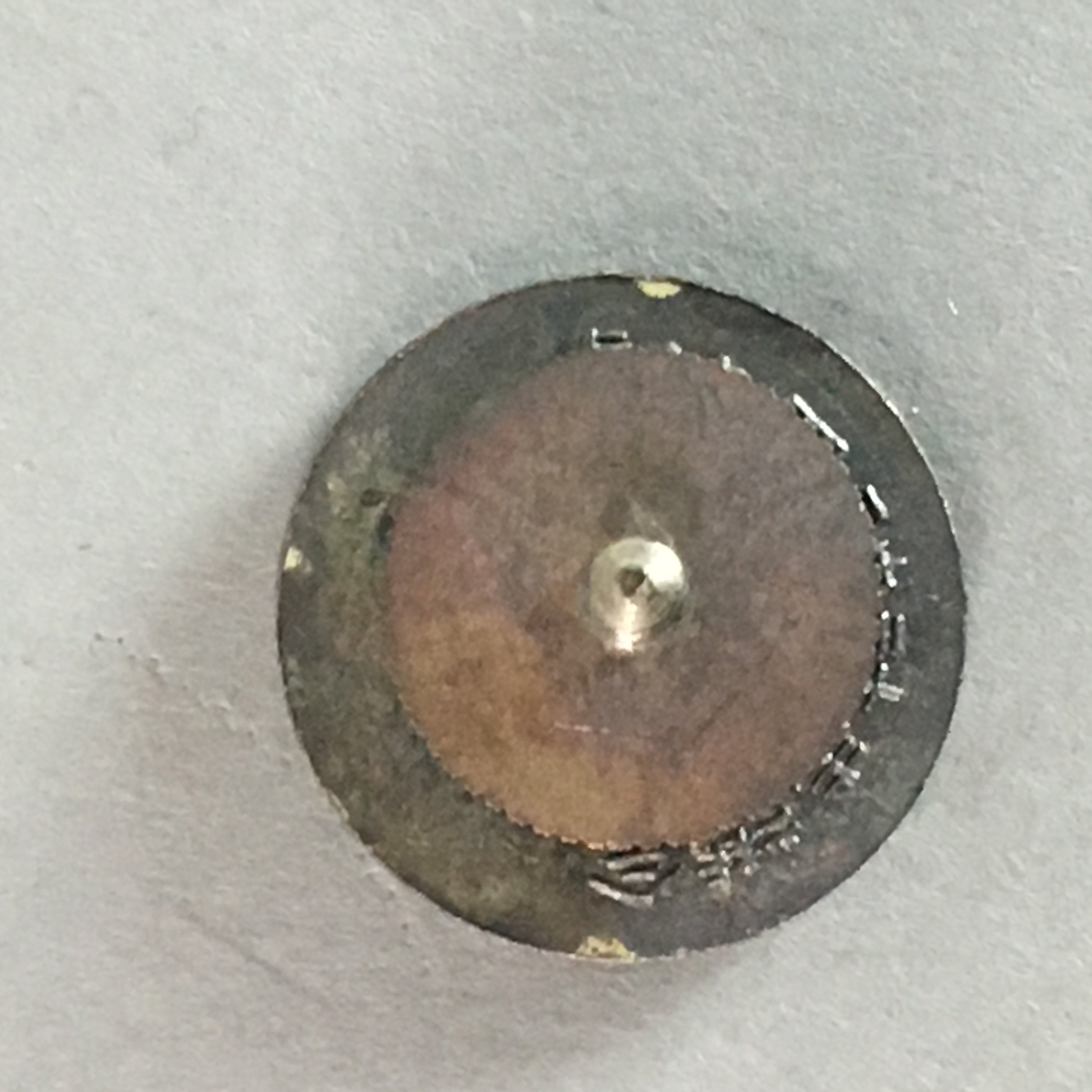Japanese Small Badge Lapel Pin Vtg Metal School Brooch Kanji Round J788