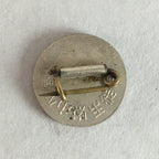 Japanese Small Badge Vtg Metal Brooch Round School Pin Tree Black J724