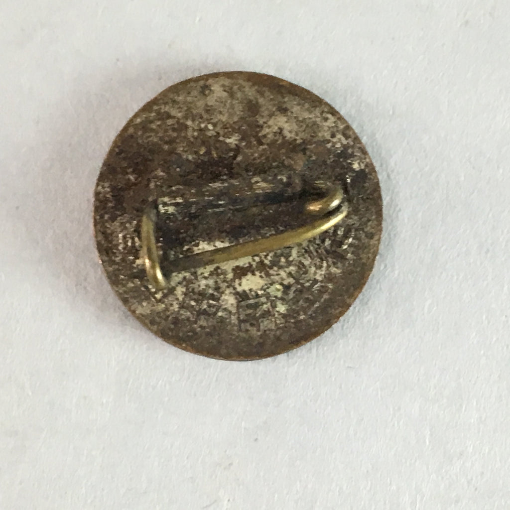 Japanese Small Badge Vtg Metal Brooch Round School Pin Tree J732