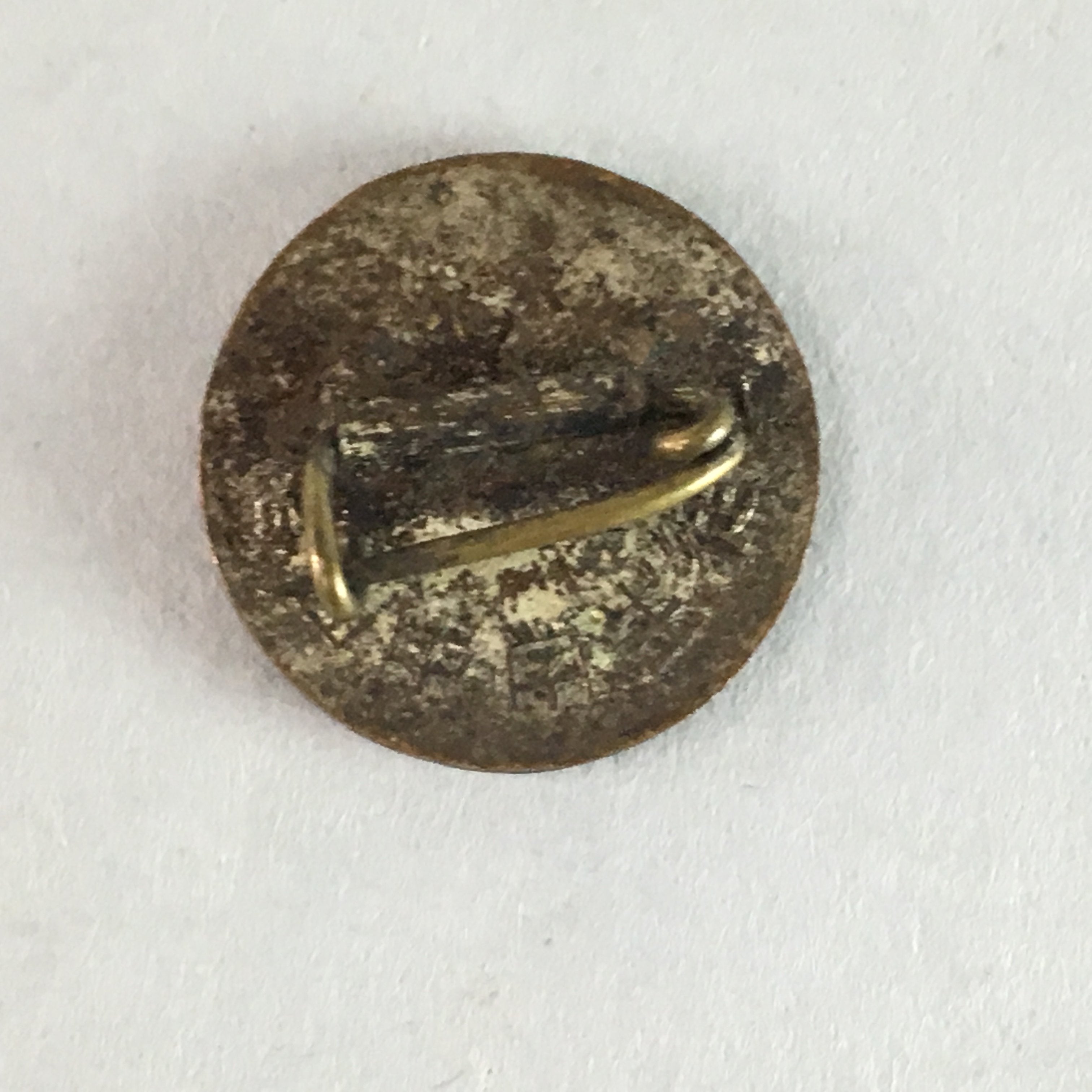 Japanese Small Badge Vtg Metal Brooch Round School Pin Tree J732
