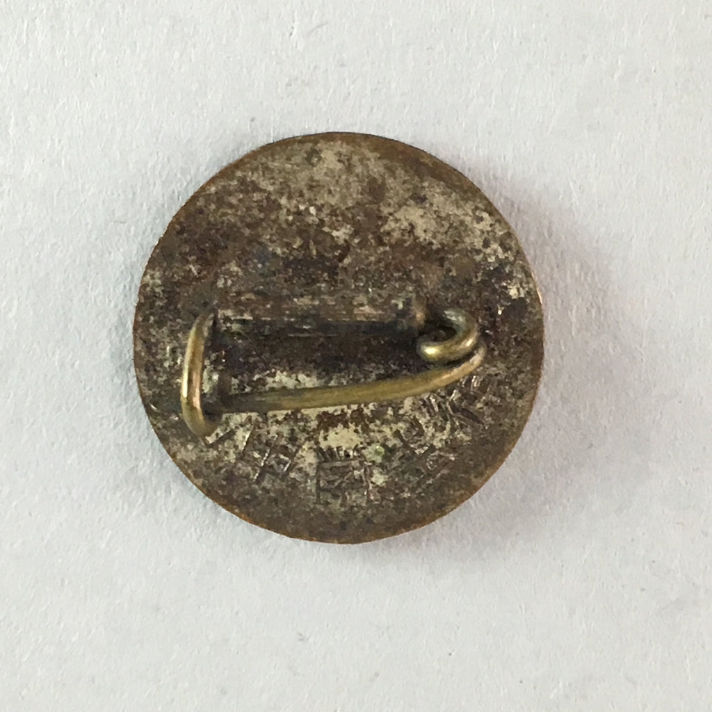 Japanese Small Badge Vtg Metal Brooch Round School Pin Tree J732