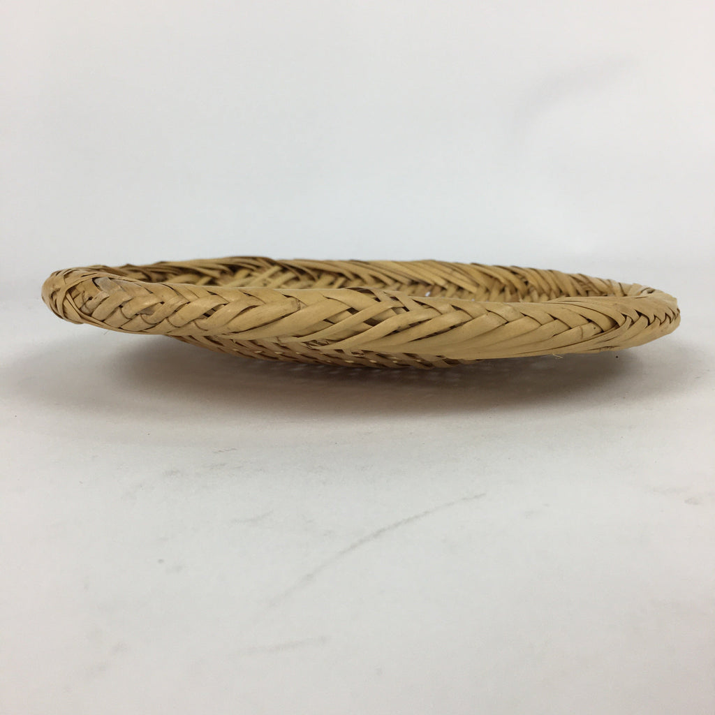Japanese Small Bamboo Basket Vtg Natural Round Kago Zaru 19 cm Wide B178