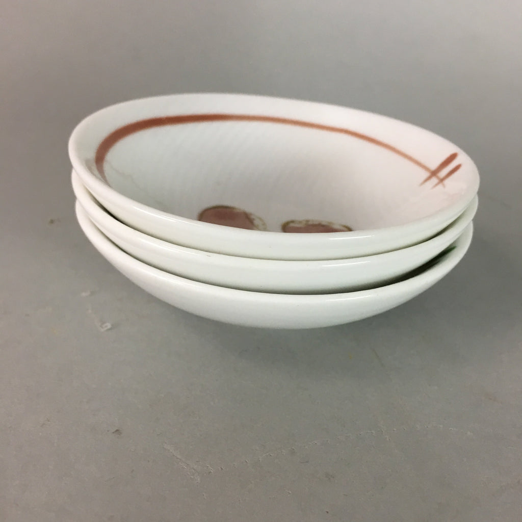 Japanese Small Bowl 3pc Set Vtg White Porcelain Vegetable Fruits Mamezara PT910