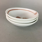 Japanese Small Bowl 3pc Set Vtg White Porcelain Vegetable Fruits Mamezara PT910