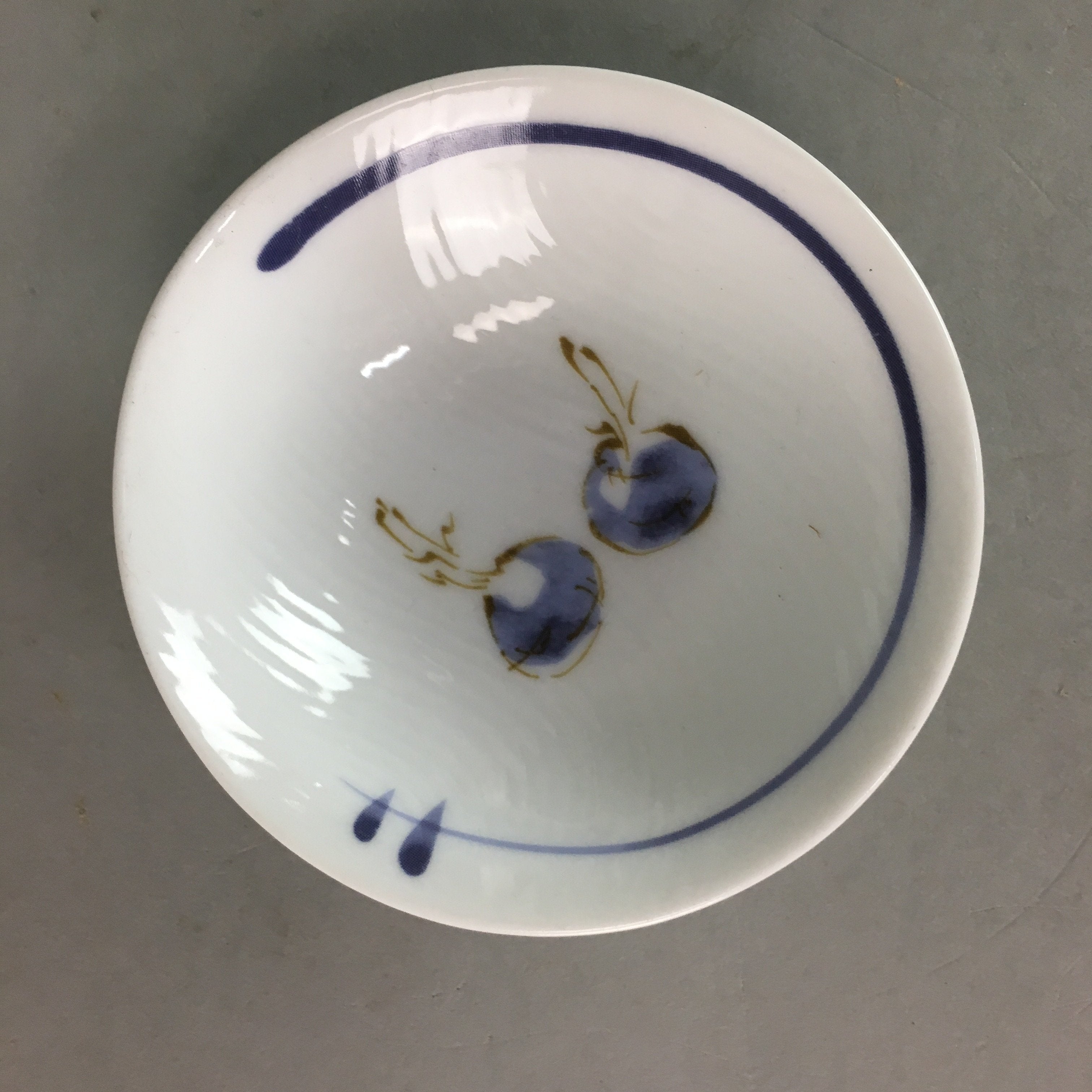 Japanese Small Bowl 3pc Set Vtg White Porcelain Vegetable Fruits Mamezara PT910