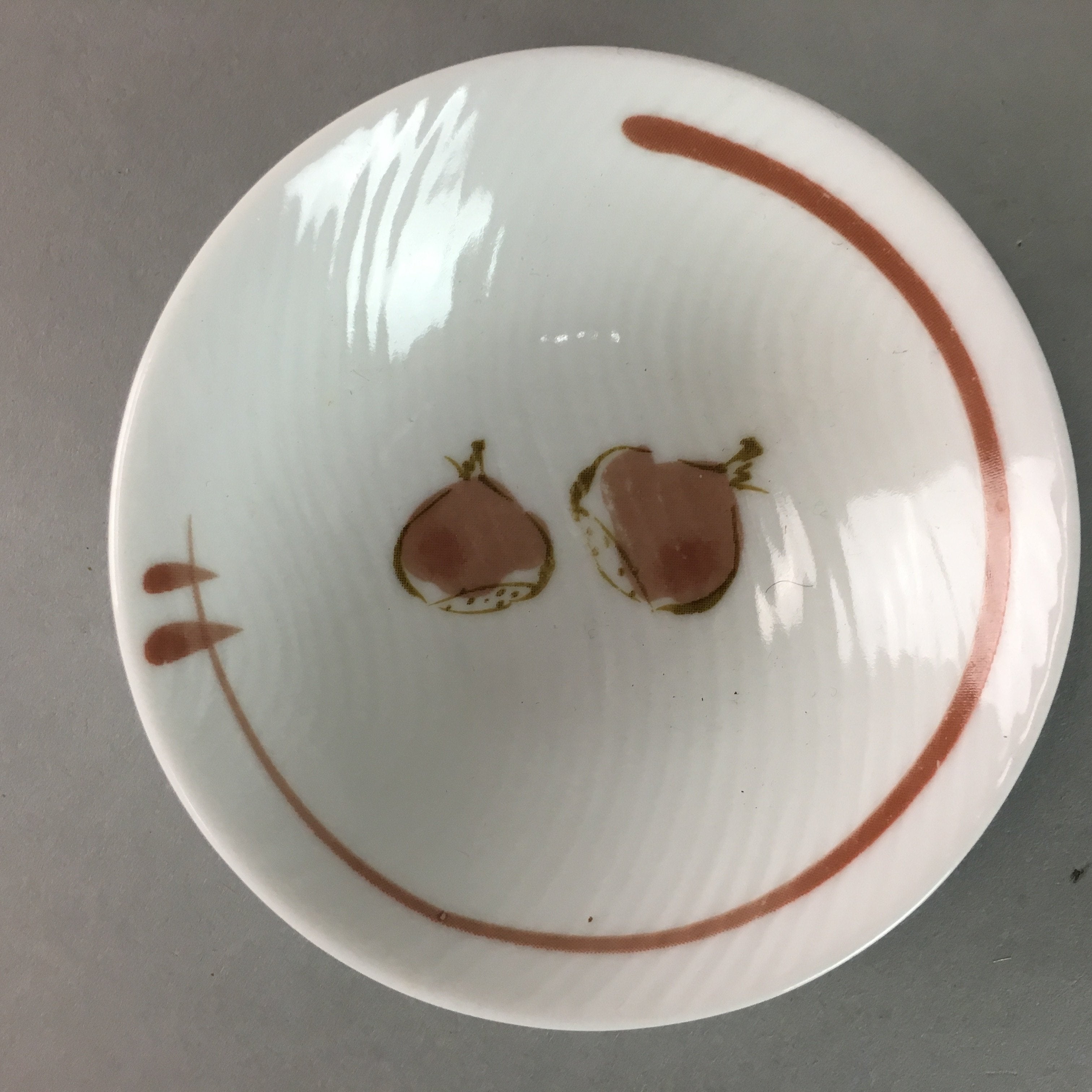 Japanese Small Bowl 3pc Set Vtg White Porcelain Vegetable Fruits Mamezara PT910