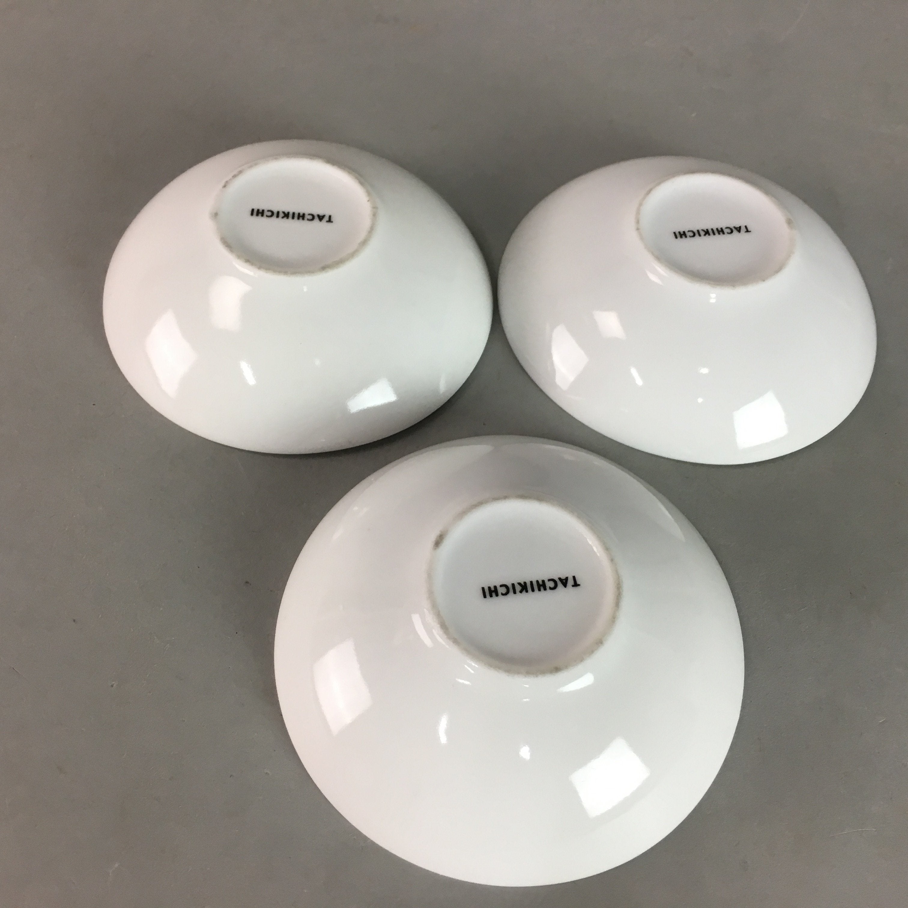 Japanese Small Bowl 3pc Set Vtg White Porcelain Vegetable Fruits Mamezara PT910
