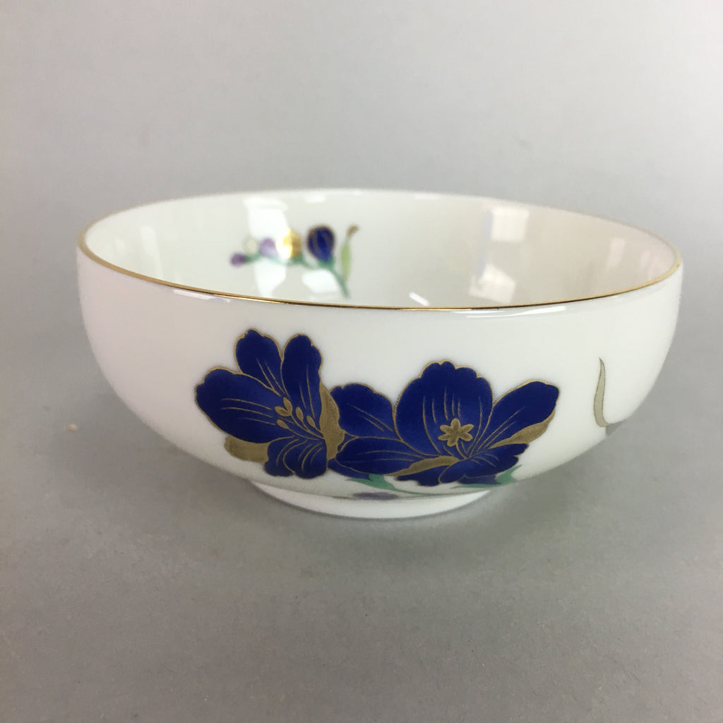 Japanese Small Bowl Vtg Porcelain Floral Design Signed QT58