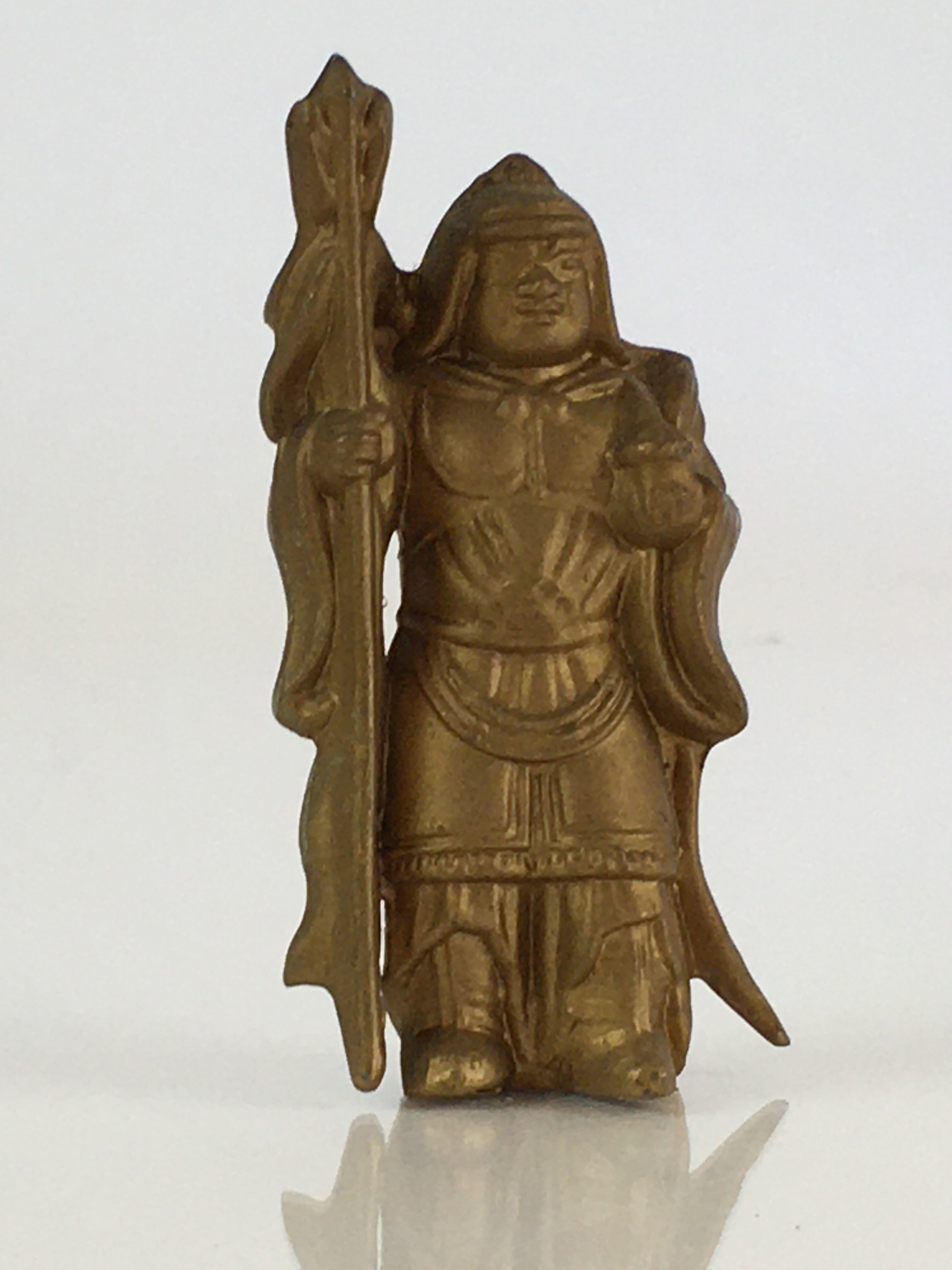 Japanese Small Figurine Bishamonten 7 Lucky Gods Metal Statue Paperweight JK382