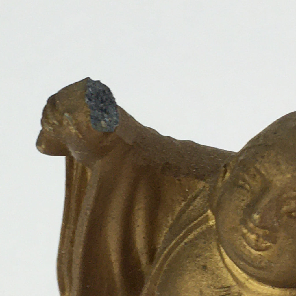 Japanese Small Figurine Vtg 7 Lucky Gods Hotei Metal Statue Paperweight JK383