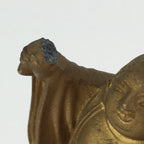 Japanese Small Figurine Vtg 7 Lucky Gods Hotei Metal Statue Paperweight JK383