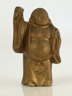 Japanese Small Figurine Vtg 7 Lucky Gods Hotei Metal Statue Paperweight JK383