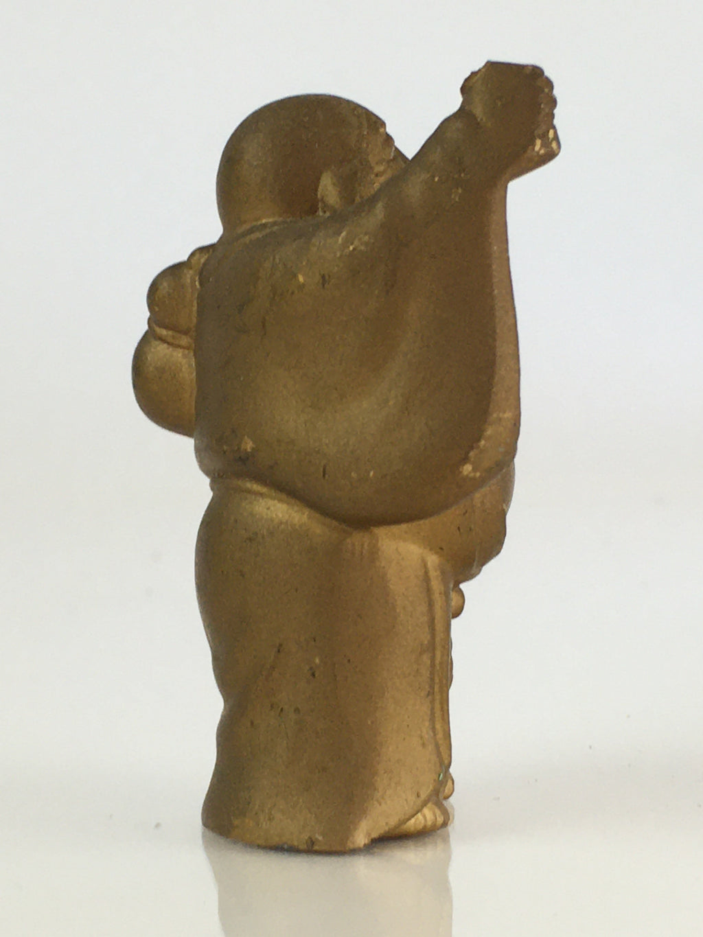 Japanese Small Figurine Vtg 7 Lucky Gods Hotei Metal Statue Paperweight JK383